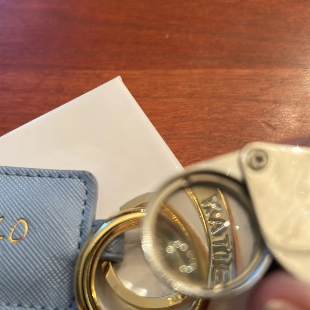 Katie Loxton xoxo key chain gold tone holders blue soft girl feminine